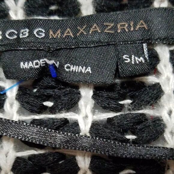 BCBG Maxazria Black White Open Front Cardigan size S/M - Picture 2 of 8